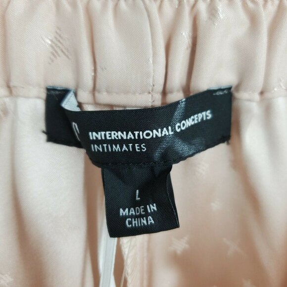 INC International Concepts Pink Star Print Satin Pajama Pants Size Large NWT - Picture 6 of 11